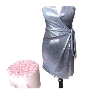 NWTs TRIXXI sequin faux wrap dress. Size XL